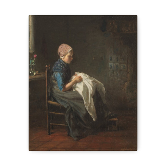 'The Little Seamstress', Jozef Israëls  -  Stretched Canvas