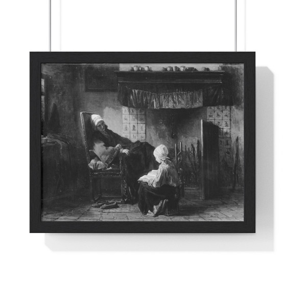 Grandmother's Treasure Jozef Israëls Dutch  ,  Premium Framed Horizontal Poster,Grandmother's Treasure Jozef Israëls Dutch  -  Premium Framed Horizontal Poster