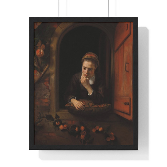  Known as 'The Pensive', Nicolaes Maes  -  Premium Framed Vertical Poster, Girl at the Window, Known as 'The Pensive', Nicolaes Maes  ,  Premium Framed Vertical Poster, Girl at the Window, Known as 'The Pensive', Nicolaes Maes  -  Premium Framed Vertical Poster, Girl at the Window