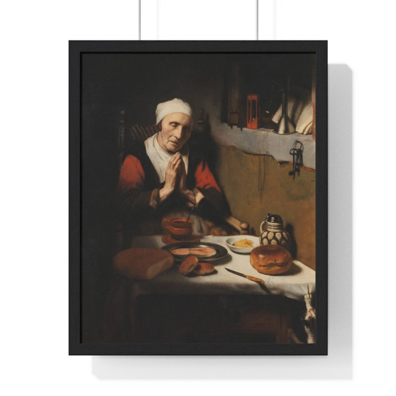   Premium Framed Vertical Poster,Old Woman Praying, Known as 'Prayer Without End', Nicolaes Maes  -  Premium Framed Vertical Poster,Old Woman Praying, Known as 'Prayer Without End', Nicolaes Maes  -  Premium Framed Vertical Poster,Old Woman Praying, Known as 'Prayer Without End', Nicolaes Maes  