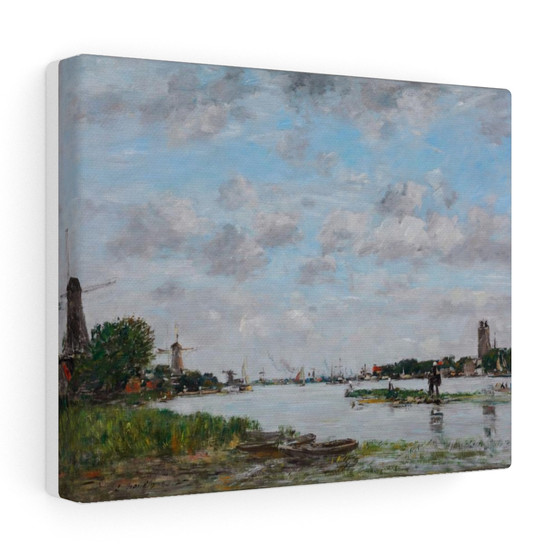 Eugène_Boudin_-_La_Meuse_à_Dordrecht_(1884) - Stretched Canvas,Eugène_Boudin_,_La_Meuse_à_Dordrecht_(1884) , Stretched Canvas