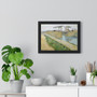 Vincent van Gogh's The Langlois Bridge   ,  Premium Framed Horizontal Poster,Vincent van Gogh's The Langlois Bridge   -  Premium Framed Horizontal Poster