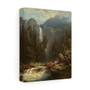 August Wilhelm Leu, Norwegian Landscape with a Waterfall  -  Stretched Canvas,August Wilhelm Leu, Norwegian Landscape with a Waterfall  ,  Stretched Canvas,August Wilhelm Leu, Norwegian Landscape with a Waterfall  -  Stretched Canvas