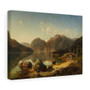 August Wilhelm Leu, Norwegische Gebirgslandschaft am Morgen  ,  Stretched Canvas,August Wilhelm Leu, Norwegische Gebirgslandschaft am Morgen  -  Stretched Canvas,August Wilhelm Leu, Norwegische Gebirgslandschaft am Morgen  -  Stretched Canvas