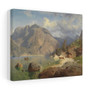   Stretched Canvas,August Wilhelm Leu Gebirgssee  -  Stretched Canvas,August Wilhelm Leu Gebirgssee  