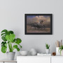 The Last of the Buffalo ,  Albert Bierstadt ,  Premium Framed Horizontal Poster,The Last of the Buffalo -  Albert Bierstadt -  Premium Framed Horizontal Poster