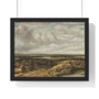 View with huts on a road, Philips Koninck  -  Premium Framed Horizontal Poster