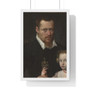 Sofonisba Anguissola  ,  Portrait of a man with his daughter  ,  Premium Framed Vertical Poster,Sofonisba Anguissola  -  Portrait of a man with his daughter  -  Premium Framed Vertical Poster
