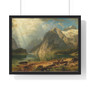 August Wilhelm Leu, Eine Fjordlandschaft  ,  Premium Framed Horizontal Poster,August Wilhelm Leu, Eine Fjordlandschaft  -  Premium Framed Horizontal Poster,August Wilhelm Leu, Eine Fjordlandschaft  -  Premium Framed Horizontal Poster