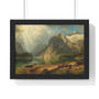 August Wilhelm Leu, Eine Fjordlandschaft  ,  Premium Framed Horizontal Poster,August Wilhelm Leu, Eine Fjordlandschaft  -  Premium Framed Horizontal Poster,August Wilhelm Leu, Eine Fjordlandschaft  -  Premium Framed Horizontal Poster