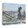Snow effect at the Hermitage (1875) painting in high resolution by Camille Pissarro, Stretched Canvas,Snow effect at the Hermitage (1875) painting in high resolution by Camille Pissarro- Stretched Canvas