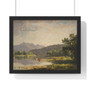 Mount Washington from the Saco River, a Sketch, by Sanford Robinson Gifford  -  Premium Framed Horizontal Poster,Mount Washington from the Saco River, a Sketch, by Sanford Robinson Gifford  -  Premium Framed Horizontal Poster,Mount Washington from the Saco River, a Sketch, by Sanford Robinson Gifford  ,  Premium Framed Horizontal Poster