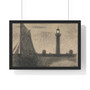 The Lighthouse at Honfleur, Georges Seurat French  ,  Premium Framed Horizontal Poster,The Lighthouse at Honfleur, Georges Seurat French  -  Premium Framed Horizontal Poster,The Lighthouse at Honfleur, Georges Seurat French  -  Premium Framed Horizontal Poster