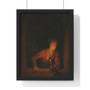 Girl with an Oil Lamp at a Window, Gerard Dou  ,  Premium Framed Vertical Poster,Girl with an Oil Lamp at a Window, Gerard Dou  -  Premium Framed Vertical Poster,Girl with an Oil Lamp at a Window, Gerard Dou  -  Premium Framed Vertical Poster