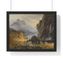 Albert Bierstadt, Indians Spear Fishing  ,  Premium Framed Horizontal Poster,Albert Bierstadt, Indians Spear Fishing  -  Premium Framed Horizontal Poster,Albert Bierstadt, Indians Spear Fishing  -  Premium Framed Horizontal Poster