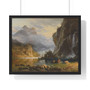 Albert Bierstadt, Indians Spear Fishing  -  Premium Framed Horizontal Poster,Albert Bierstadt, Indians Spear Fishing  -  Premium Framed Horizontal Poster,Albert Bierstadt, Indians Spear Fishing  ,  Premium Framed Horizontal Poster