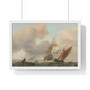 Rough Sea with Ships, Ludolf Bakhuysen  -  Premium Framed Horizontal Poster,Rough Sea with Ships, Ludolf Bakhuysen  ,  Premium Framed Horizontal Poster,Rough Sea with Ships, Ludolf Bakhuysen  -  Premium Framed Horizontal Poster