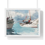 Fishing Boats, Key West by Winslow Homer  ,  Premium Framed Horizontal Poster,Fishing Boats, Key West by Winslow Homer  -  Premium Framed Horizontal Poster,Fishing Boats, Key West by Winslow Homer  -  Premium Framed Horizontal Poster