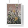 Gustave Caillebotte Chrysanthèmes blancs et jaunes  ,  Premium Framed Vertical Poster,Gustave Caillebotte Chrysanthèmes blancs et jaunes  -  Premium Framed Vertical Poster