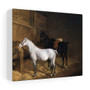 A Grey Pony and a Black Charger in a Stable (1804) painting in high resolution by Jacques–Laurent Agasse , Stretched Canvas,A Grey Pony and a Black Charger in a Stable (1804) painting in high resolution by Jacques–Laurent Agasse - Stretched Canvas