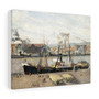 Port of Rouen, Unloading Wood (1898) by Camille Pissarro, Stretched Canvas,Port of Rouen, Unloading Wood (1898) by Camille Pissarro- Stretched Canvas,Port of Rouen, Unloading Wood (1898) by Camille Pissarro- Stretched Canvas