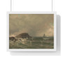 Narragansett Pier (stormy)  AT Bricher  by A.T. Bricher  ,  Premium Framed Horizontal Poster,Narragansett Pier (stormy)  AT Bricher  by A.T. Bricher  -  Premium Framed Horizontal Poster