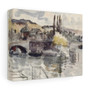 Corneille Bridge in Rouen (1830,1903) painting in high resolution by Camille Pissarro, Stretched Canvas,Corneille Bridge in Rouen (1830-1903) painting in high resolution by Camille Pissarro- Stretched Canvas