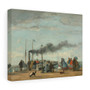 Eugène Boudin , Jetty and Wharf at Trouville ,1863 , Stretched Canvas,Eugène Boudin - Jetty and Wharf at Trouville -1863 - Stretched Canvas