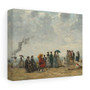  Figures on the Beach, circa 1867,1870 , Stretched Canvas,Eugène Boudin - Figures on the Beach- circa 1867-1870 - Stretched Canvas,Eugène Boudin 