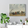  Stretched Canvas,Eugène Boudin - Figures on the Beach- circa 1867-1870 - Stretched Canvas,Eugène Boudin , Figures on the Beach, circa 1867,1870 
