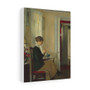 Edmund Tarbell , Josephine Knitting , Stretched Canvas,Edmund Tarbell - Josephine Knitting - Stretched Canvas