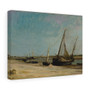 Francois Daubigny French, Stretched Canvas,Boats on the Seacoast at Etaples 1871 Charles-Francois Daubigny French- Stretched Canvas,Boats on the Seacoast at Etaples 1871 Charles