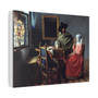 Johannes Vermeer's The Wine Glass (ca. 1658 -1660) - Stretched Canvas