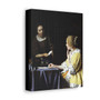 Johannes Vermeer's Mistress and Maid (ca. 1666-1667) - Stretched Canvas