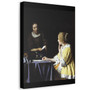 Johannes Vermeer's Mistress and Maid (ca. 1666-1667) - Stretched Canvas