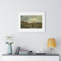 The Village of La Celle sous Moret by Eugène Lavieille - Premium Framed Horizontal Poster,The Village of La Celle sous Moret by Eugène Lavieille , Premium Framed Horizontal Poster