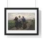 Jules breton's les amies , Premium Horizontal Framed Poster,Jules breton's les amies - Premium Horizontal Framed Poster