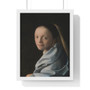   Premium Framed Vertical Poster,Study of a Young Woman by Johannes Vermeer  -  Premium Framed Vertical Poster,Study of a Young Woman by Johannes Vermeer  