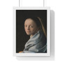 Study of a Young Woman by Johannes Vermeer  ,  Premium Framed Vertical Poster,Study of a Young Woman by Johannes Vermeer  -  Premium Framed Vertical Poster