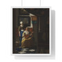 The Love Letter by Johannes Vermeer  ,  Premium Framed Vertical Poster,The Love Letter by Johannes Vermeer  -  Premium Framed Vertical Poster