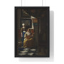 The Love Letter by Johannes Vermeer  ,  Premium Framed Vertical Poster,The Love Letter by Johannes Vermeer  -  Premium Framed Vertical Poster