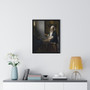 Woman Holding a Balance by Johannes Vermeer.  Premium Framed Vertical Poster