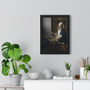 Woman Holding a Balance by Johannes Vermeer.  Premium Framed Vertical Poster