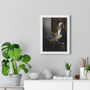 Woman Holding a Balance by Johannes Vermeer.  Premium Framed Vertical Poster