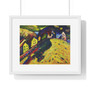 Houses at Murnau (1909) by Wassily Kandinsky , Premium Framed Horizontal Poster,Houses at Murnau (1909) by Wassily Kandinsky - Premium Framed Horizontal Poster