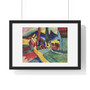 Landscape with Two Poplars (1912) by Wassily Kandinsky , Premium Framed Horizontal Poster,Landscape with Two Poplars (1912) by Wassily Kandinsky - Premium Framed Horizontal Poster