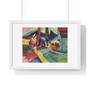Landscape with Two Poplars (1912) by Wassily Kandinsky , Premium Framed Horizontal Poster,Landscape with Two Poplars (1912) by Wassily Kandinsky - Premium Framed Horizontal Poster