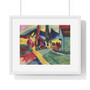 Landscape with Two Poplars (1912) by Wassily Kandinsky , Premium Framed Horizontal Poster,Landscape with Two Poplars (1912) by Wassily Kandinsky - Premium Framed Horizontal Poster