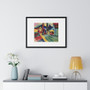 Landscape with Two Poplars (1912) by Wassily Kandinsky - Premium Framed Horizontal Poster,Landscape with Two Poplars (1912) by Wassily Kandinsky , Premium Framed Horizontal Poster