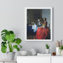   Premium Framed Vertical Poster,Johannes Vermeer’s The Girl with a Wineglass   -  Premium Framed Vertical Poster,Johannes Vermeer’s The Girl with a Wineglass   